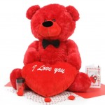 Red 3.5 Feet Big Teddy Bear with a Red I Love You heart